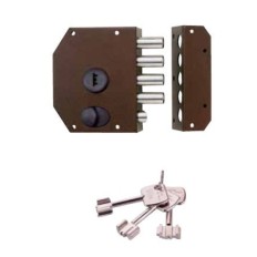 Cerradura Seguridad Sobreponer911-105Df-D 50Mm 1P Dcha Barnizada Iseo