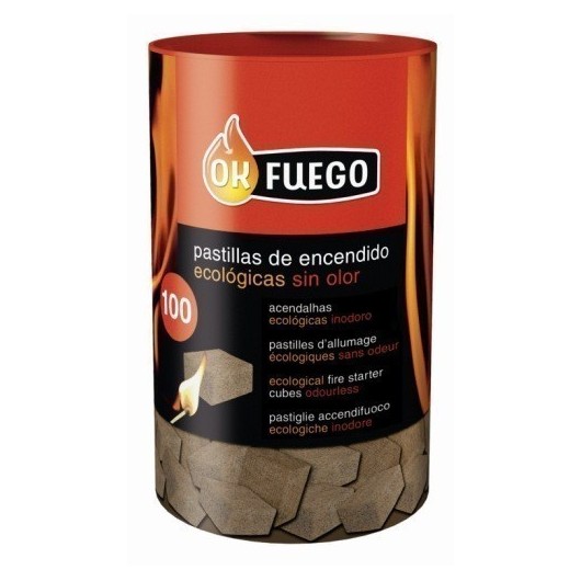 Pastilla Encendido Barbacoa Ecologica Ok Fuego 100 Pz