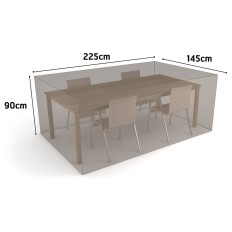 Funda Mesa Rectangular + 4 Sillas Vison 225 X 145 X H 90