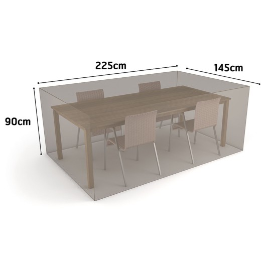 Funda Mesa Rectangular + 4 Sillas Vison 225 X 145 X H 90