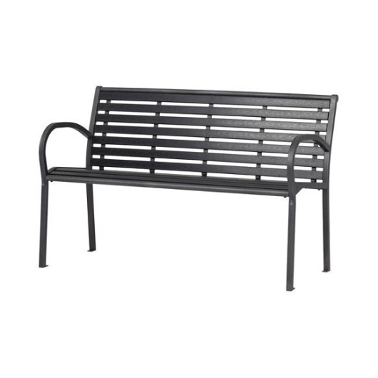 Banco Jardin Metalico Polywood Negro 120 X 79 X 41 Cm