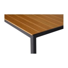 Mesa Aluminio Polywood Negra/Madera 150 X 90 Cm