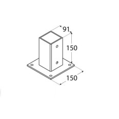 Pletina Cuadrada Base Plana 91 X 150 X 150 Mm