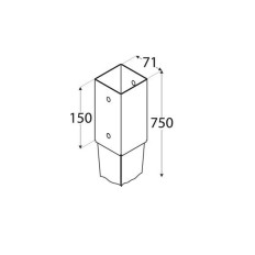 Pletina Cuadrada Con Punta 71 X 750 X 150 Mm