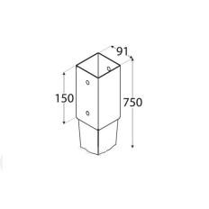 Pletina Cuadrada Con Punta 91 X 750 X 150 Mm