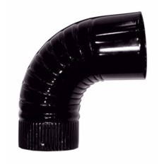 Codo Tubo Estufa 90º 110 Mm  Acero Esmaltado Negro Theca