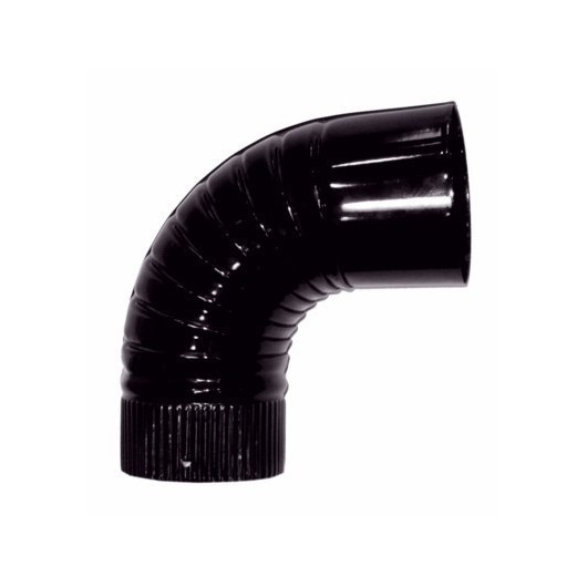 Codo Tubo Estufa 90º 110 Mm  Acero Esmaltado Negro Theca