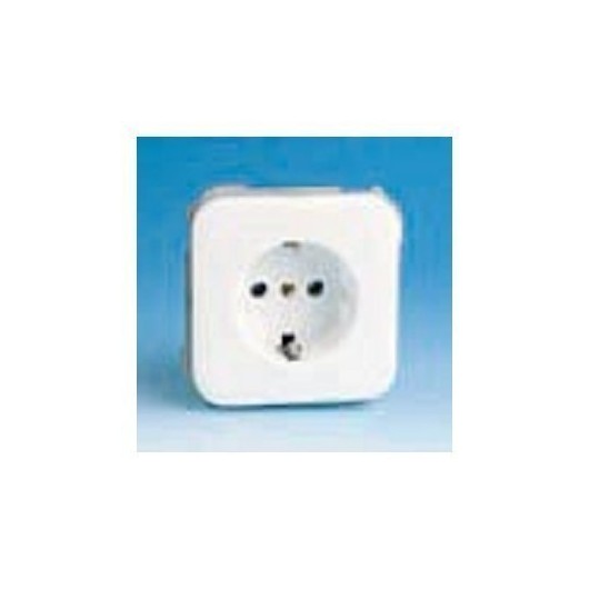 Base Enchufe Electricidad Schuko Toma tierra Blanco Nieve Serie 31 31432-60 Simon