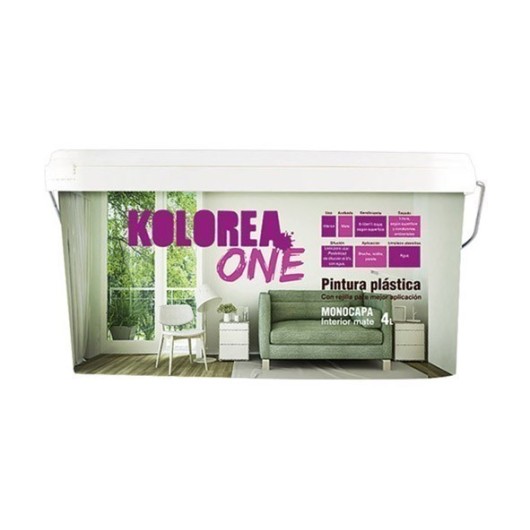 Pintura Plastica Interior Monocapa One 4L Blanco Algodon