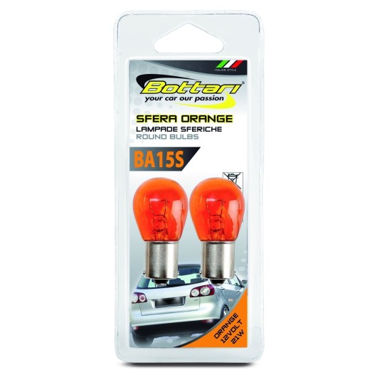 Lampara Auto 12V-21W Luz Intermitencia Naranja Ba15S