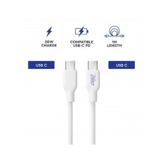 Cable Cargador Usb "C" Salida "C" 20W 1 Metro Blanco