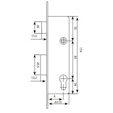 Cerradura Puerta Metalica Serie 2210 2210-25 Mm Inox