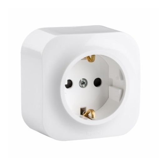 Base Enchufe Elec Sup Schuko Tt Monobloc Abs Bl 782420 Legra
