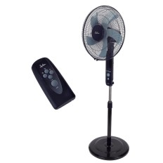 Ventilador Pie 40Cm 50W Con Mando Y Tempo. Negro