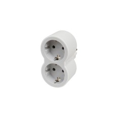 Adaptador Frontal Doble 10/16A Entrada Horizontal Blanco/Gri