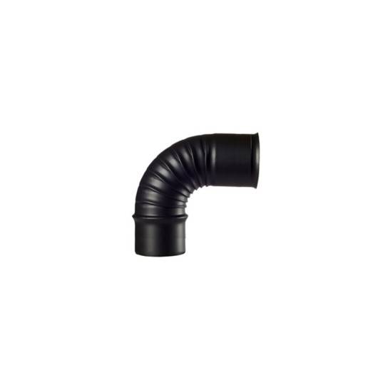 Codo Vitrificado Negro Chimenea 90