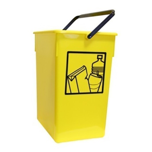 Cubeta Reciclar 20 X 28 X 34 Cm Con Asa 15 L Amarillo