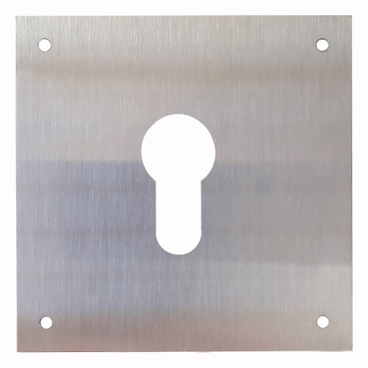 Placa Cerradura 80X80Mm Bocallave Pera M-51/8080P, Inox Sati