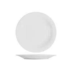 Plato Porcelana Grabado Blanco Llano-27 Cm