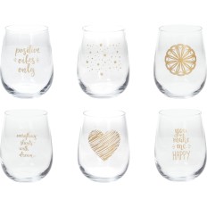 Vasos Decorados Surtidos Set 6 Uds Oro