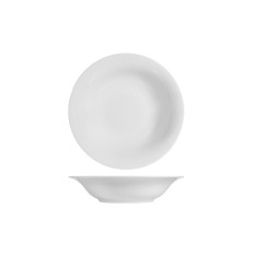 Plato Porcelana Grabado Blanco Hondo-23 Cm