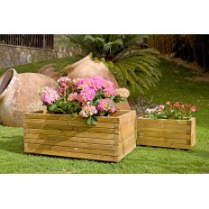 Jardinera De Madera Rectangular Gaia + Geotextil 80 X 40 X 3