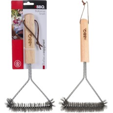 Cepillo Barbacoa Inoxidable Qfplus 30 X 14 Cm Mango Madera