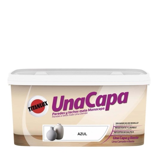 Pintura Plastica Una Capa Mate Titan 4 L Azul