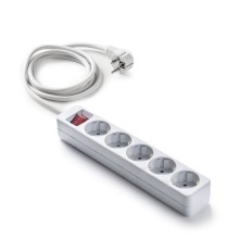 Base Multiple Eco Con Interruptor Blanca 5 Tomas 3 Mt