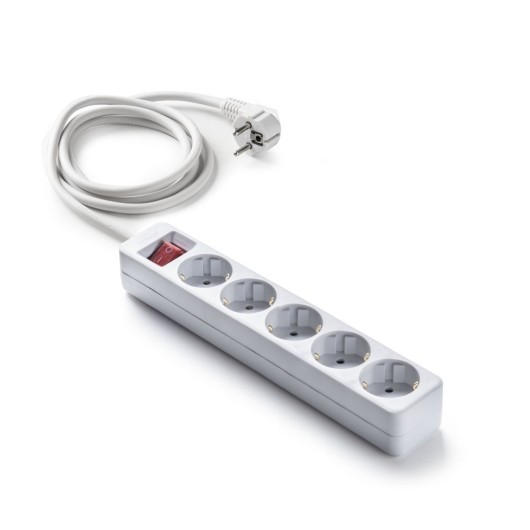 Base Multiple Eco Con Interruptor Blanca 5 Tomas 3 Mt