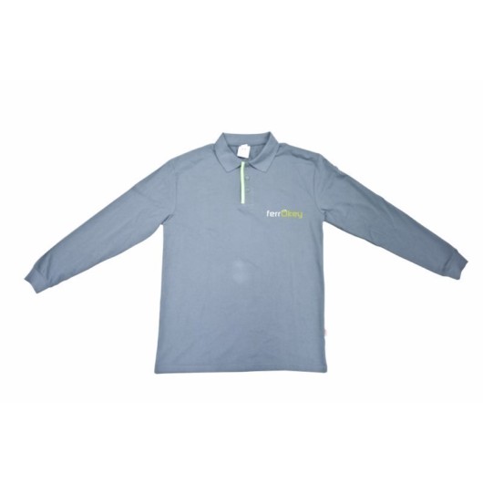 Polo Trabajo M/Larga T-S Gris/Verde Ferrokey 1 Ud