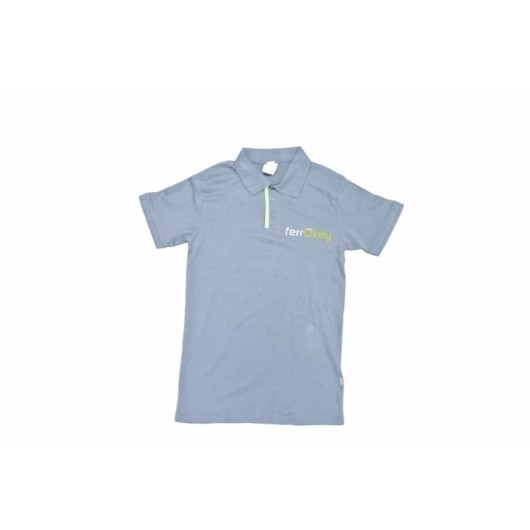 Polo Trabajo M/Corta T-S Gris/Verde Ferrokey 1 Ud