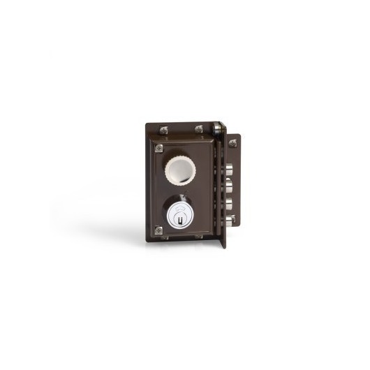 Cerradura Seguridad Sobreponer  88X40Mm 5240-70-I Marron 4 Bulones Izquierda Jis