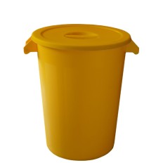 Contenedor Ind 100 Lt 52X61X67Cm C/Tapa Pl Amarillo Denox