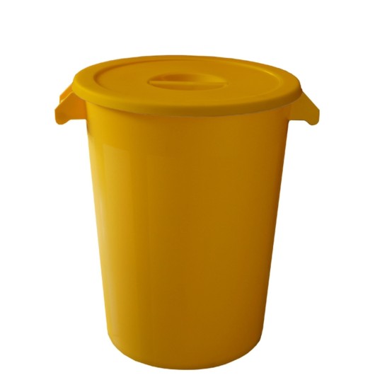 Contenedor Ind 100 Lt 52X61X67Cm C/Tapa Pl Amarillo Denox