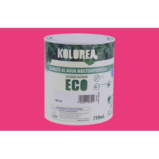 Esmalte Al Agua Eco Satinado Kolorea 750 Ml Fucsia