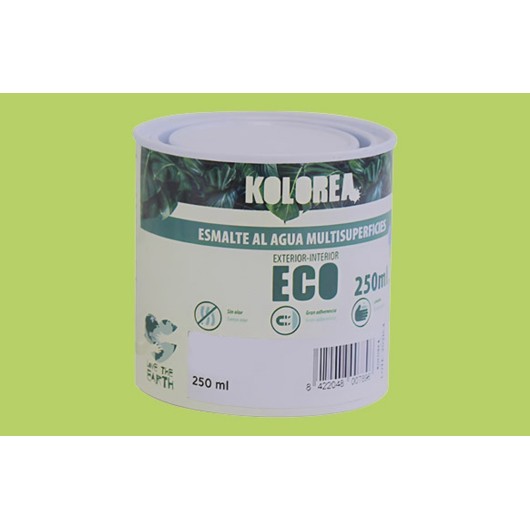 Esmalte Al Agua Eco Satinado Kolorea 250 Ml Verde Lima