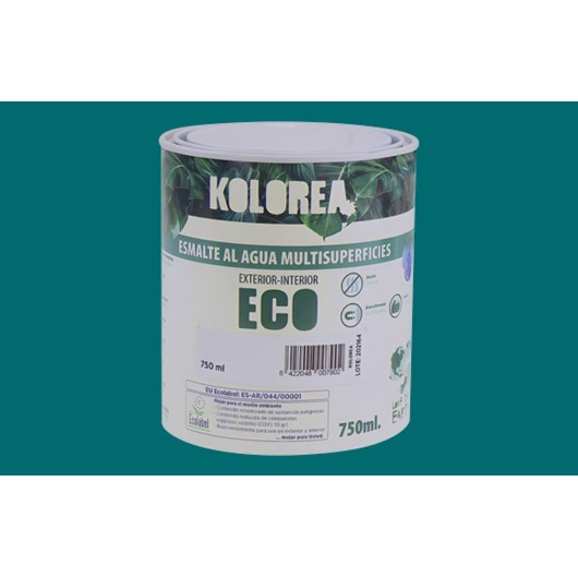 Esmalte Al Agua Eco Satinado Kolorea 750 Ml Verde Jade
