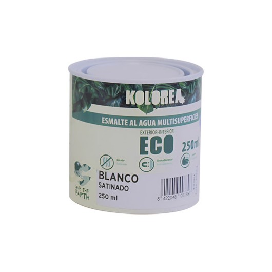 Esmalte Al Agua Eco Satinado Kolorea 250 Ml Blanco