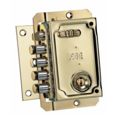 Cerradura Seguridad Sobreponer  144X90Mm 11006 Dorado Picaporte/4Pasadores Izquierda Fac