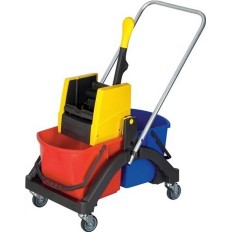 Kit De Carro De Limpieza 2 Cubos De Plstico 17 L (Rojo/Azu