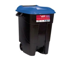 Contenedor Bas. 100 Lt C/Rued Tayg Pl Negro Tapa Azul Tapa 4