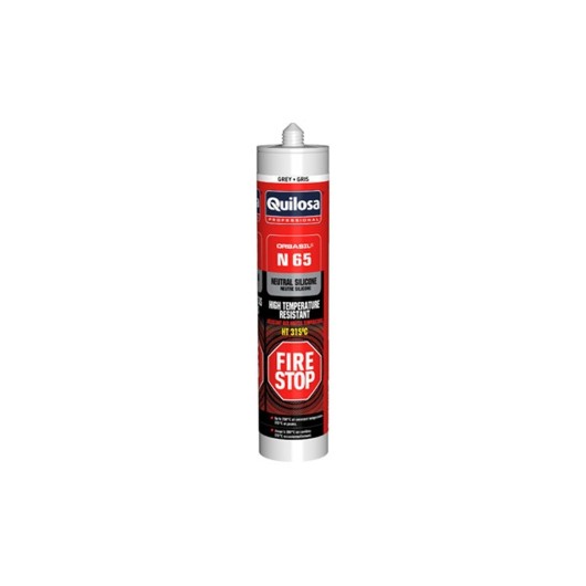 Silicona Alta Temperatura N-65 Fire Stop Quilosa 300 Ml Gris