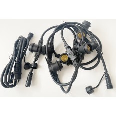 Guirnalda 10X E27 Ip44 7.5M Extensible Negro Guirnalda 10X E