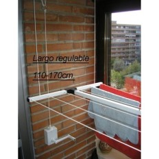 Tendedero Techo Manivela 110-170Cm Ext Acero  Blanco Sube-Baja Efege