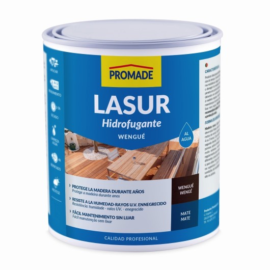 Lasur Madera Exterior Al Agua 4 Lt Wenge Asur406 Promade