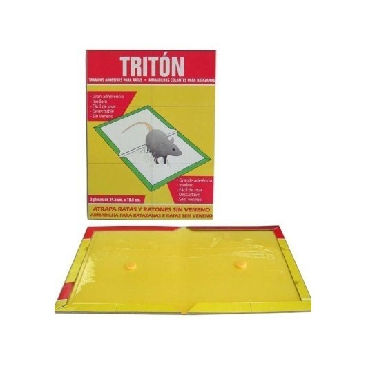 Trampa Adhesiva Ratas Triton 24,5X18,5 Cm 2 Unidades Triton