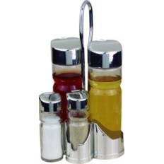 Vinagrera Coc Aceitera 2X175Ml Cristal/Inox Vivahogar 4 Pz