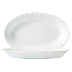 Fuente Mesa Llana 35Cm Ov Vidrio Blanco Luminarc Luminarc