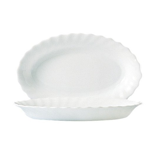 Fuente Mesa Llana 35Cm Ov Vidrio Blanco Luminarc Luminarc